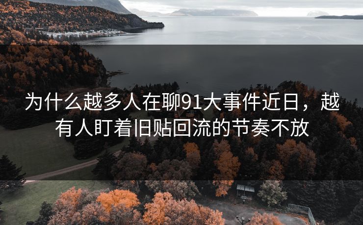 为什么越多人在聊91大事件近日，越有人盯着旧贴回流的节奏不放