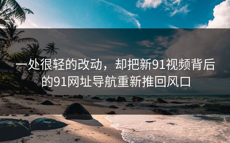 一处很轻的改动，却把新91视频背后的91网址导航重新推回风口