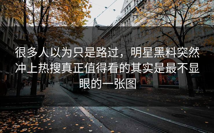 很多人以为只是路过，明星黑料突然冲上热搜真正值得看的其实是最不显眼的一张图