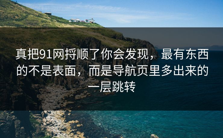 真把91网捋顺了你会发现，最有东西的不是表面，而是导航页里多出来的一层跳转