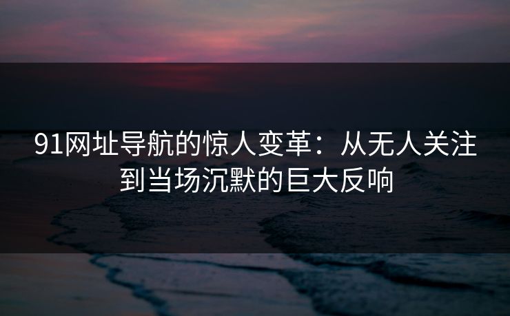 91网址导航的惊人变革：从无人关注到当场沉默的巨大反响