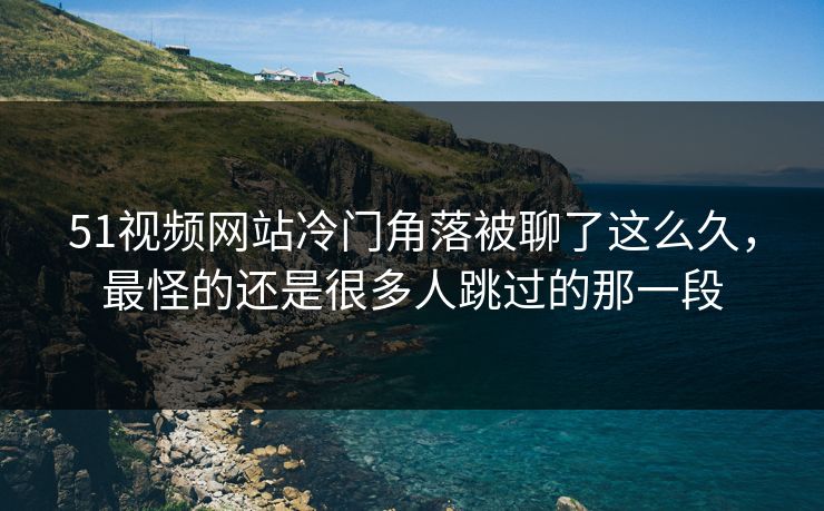 51视频网站冷门角落被聊了这么久，最怪的还是很多人跳过的那一段