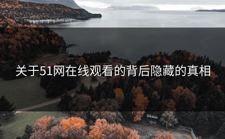 关于51网在线观看的背后隐藏的真相